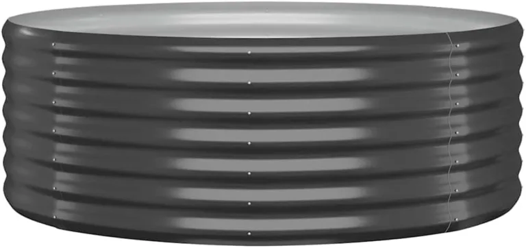 vidaXL Hochbeet, Wetterfestes Hochbeet für Garten Balkon Terrasse, Kräuterhochbeet zum Selber Bauen, Pflanzkasten aus Metall, Verzinkter Stahl Anthrazit – Bild 1