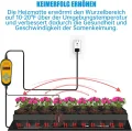 WADEO Heizmatte für Pflanzen 60 x 42 cm, Sämlinge Heizmatte Wärmematte mit Thermostat 5°C bis 45°C, Anzuchtmatte Gewächshaus Wärmematte für Setzlingskeimung, Sämling Germination, Terrarium - Thumbnail 2