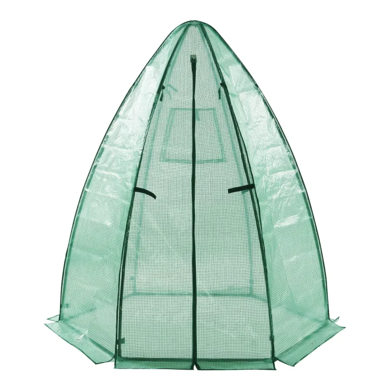 [en.casa] Gewächshaus Hunze Foliengewächshaus zur Anzucht Überwinterungszelt mit Reißverschluss Frühbeet PE-Plane Tomatengewächshaus Pflanzenschutz 183x160cm Grün – Bild 3