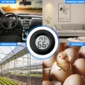 Digital Hygrometer Thermometer für Innenräume: Nizirioo 6 Pack LCD Mini Luftfeuchtigkeitsmesser, ℃/℉ Raumthermometer Mini Hygrometer für Gewächshaus Keller Babyzimmer, Schwarz Rund - Thumbnail 4
