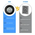 Digital Hygrometer Thermometer für Innenräume: Nizirioo 6 Pack LCD Mini Luftfeuchtigkeitsmesser, ℃/℉ Raumthermometer Mini Hygrometer für Gewächshaus Keller Babyzimmer, Schwarz Rund - Thumbnail 5