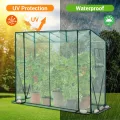 Ohuhu Gewächshaus Tomatengewächshaus Foliengewächshaus mit PE-Abdeckung und Fernster, Gewächshaus Klein Balkon Outdoor 200x77x170 cm Winterfest Tomatenhaus für Optimales Pflanzenwachstum Grün - Thumbnail 2