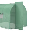 Outsunny Großer Folientunnel begehbares Gewächshaus, Pflanzengartentunnel, Gewächshaus mit Metallscharniertür, verzinktem Stahlrahmen und Gitterfenstern, Grün (3 x 2 m) - Thumbnail 8