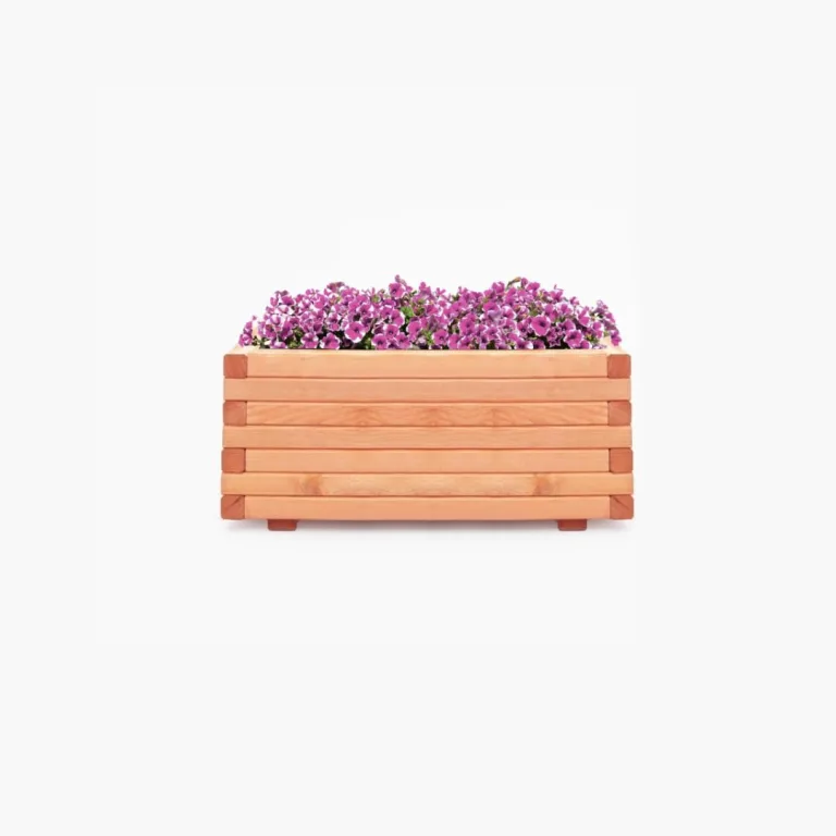 Mega Holz Pflanzkübel Pinie Lasiert 80x40 cm - Massiv & wetterfest - Fertig montierter Blumenkübel aus Kiefernholz - Rustikaler Blumentopf für Garten, Balkon & Terrasse, witterungsbeständig & robust – Bild 6
