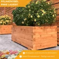 Mega Holz Pflanzkübel Pinie Lasiert 80x40 cm - Massiv & wetterfest - Fertig montierter Blumenkübel aus Kiefernholz - Rustikaler Blumentopf für Garten, Balkon & Terrasse, witterungsbeständig & robust - Thumbnail 2