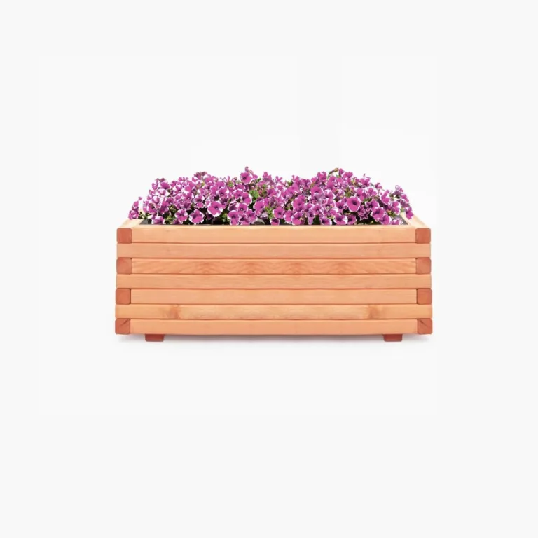 Mega Holz Pflanzkübel Pinie Lasiert 100x40 cm - Massiv & wetterfest - Fertig montierter Blumenkübel aus Kiefernholz - Rustikaler Blumentopf für Garten, Balkon & Terrasse, witterungsbeständig & robust – Bild 6