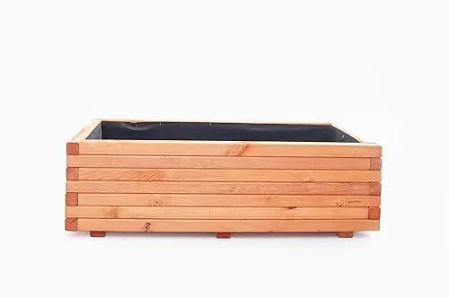 Mega Holz Pflanzkübel Pinie Lasiert 100x40 cm - Massiv & wetterfest - Fertig montierter Blumenkübel aus Kiefernholz - Rustikaler Blumentopf für Garten, Balkon & Terrasse, witterungsbeständig & robust – Bild 9