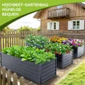 Ohuhu Metall Hochbeet Pflanzenbeet 240x90x60 cm, Hochbeete für Garten aus Robustes Stahlblech, Rostgeschützt & Stabil, Ideal für Garten Gemüse Kräuter Blumen Anthrazit - Thumbnail 7