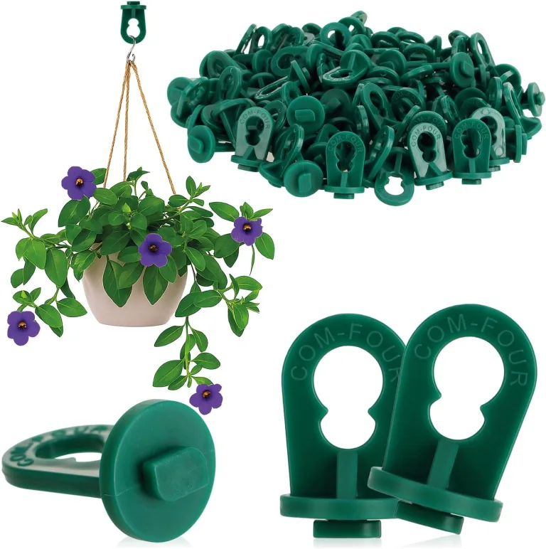 com-four® 100x Gewächshausclips - Aufhängevorrichtungen für Gewächshaus und Wintergarten - Ösen für Gewächshausschienen - Rankhilfeclips stake Clips mit hoher Tragkraft (100 Clips - grün)