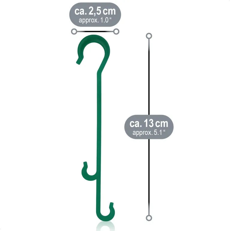 com-four® 120x Rispenhaken, Tomatenhaken, Pflanzenklemmen J-Haken - Rankhilfen für Kletterpflanzen - Pflanzenhaken für Rankgewächse - Stützklammern für Tomaten, Pflanzenclips, Tomatenclips – Bild 6