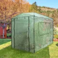 HOMASIS Foliengewächshaus, tragbarer Gewächshaus mit Rolltoren & 2 Fenstern, Tomatengewächshaus mit klappbarem Metallrahmen & PE-Abdeckung, Winterfest Treibhaus für Garten,250 x 180 x 230 cm, Grün - Thumbnail 2