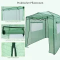 HOMASIS Foliengewächshaus, tragbarer Gewächshaus mit Rolltoren & 2 Fenstern, Tomatengewächshaus mit klappbarem Metallrahmen & PE-Abdeckung, Winterfest Treibhaus für Garten,250 x 180 x 230 cm, Grün - Thumbnail 6
