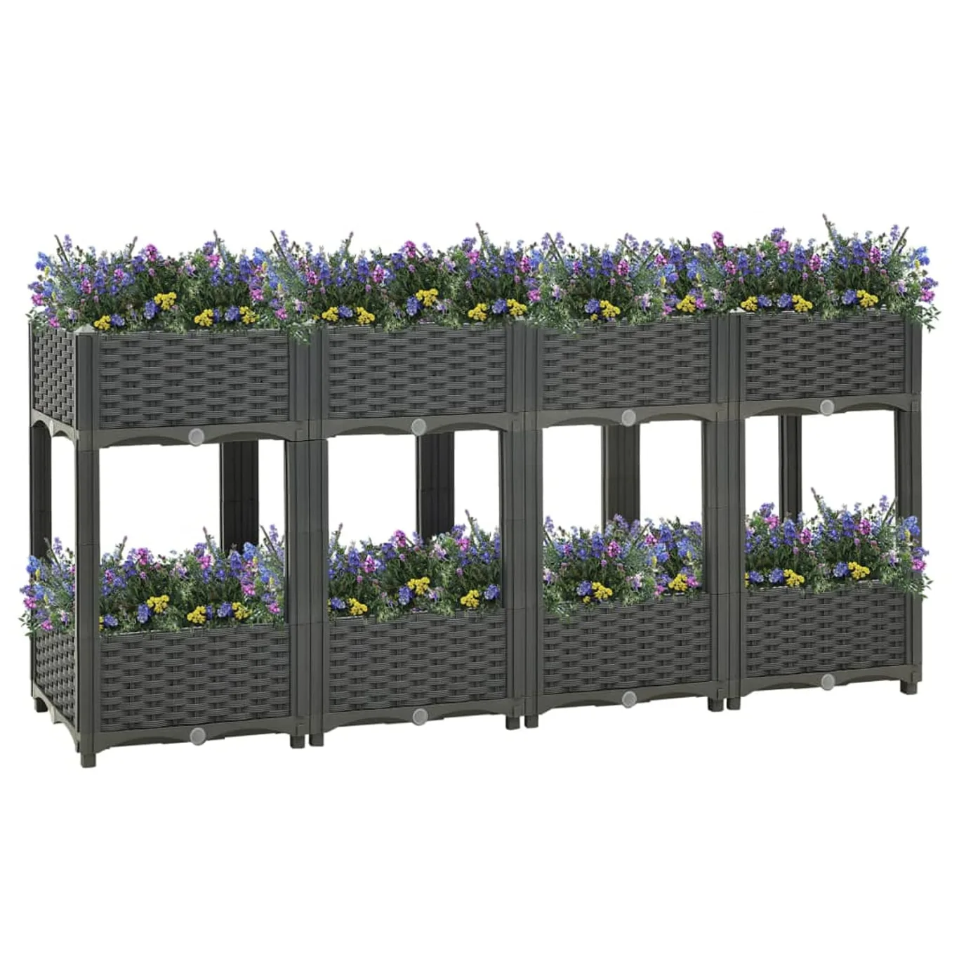 ARKEM Hochbeet 160x40x71 cm Polypropylen Pflanzkasten Balkon Hochbeete-Kit GewäChshaus Holz - Bild 1