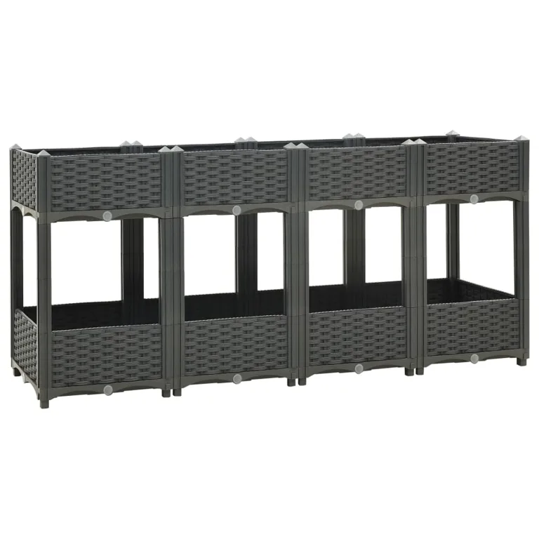 ARKEM Hochbeet 160x40x71 cm Polypropylen Pflanzkasten Balkon Hochbeete-Kit GewäChshaus Holz – Bild 2