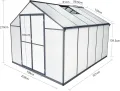 Aluminium Gewächshaus für den Garten 7,33m² inklusive 238 x 301cm Fundament Doppeltür vielseitig nutzbar als Treibhaus,Frühbeet Aufzucht,Tomatenhaus und Pflanzenhaus - Thumbnail 2