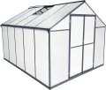 Aluminium Gewächshaus für den Garten 7,33m² inklusive 238 x 301cm Fundament Doppeltür vielseitig nutzbar als Treibhaus,Frühbeet Aufzucht,Tomatenhaus und Pflanzenhaus - Thumbnail 3