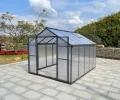 Aluminium Gewächshaus für den Garten 7,33m² inklusive 238 x 301cm Fundament Doppeltür vielseitig nutzbar als Treibhaus,Frühbeet Aufzucht,Tomatenhaus und Pflanzenhaus - Thumbnail 4