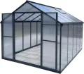 Aluminium Gewächshaus für den Garten 7,33m² inklusive 238 x 301cm Fundament Doppeltür vielseitig nutzbar als Treibhaus,Frühbeet Aufzucht,Tomatenhaus und Pflanzenhaus - Thumbnail 1