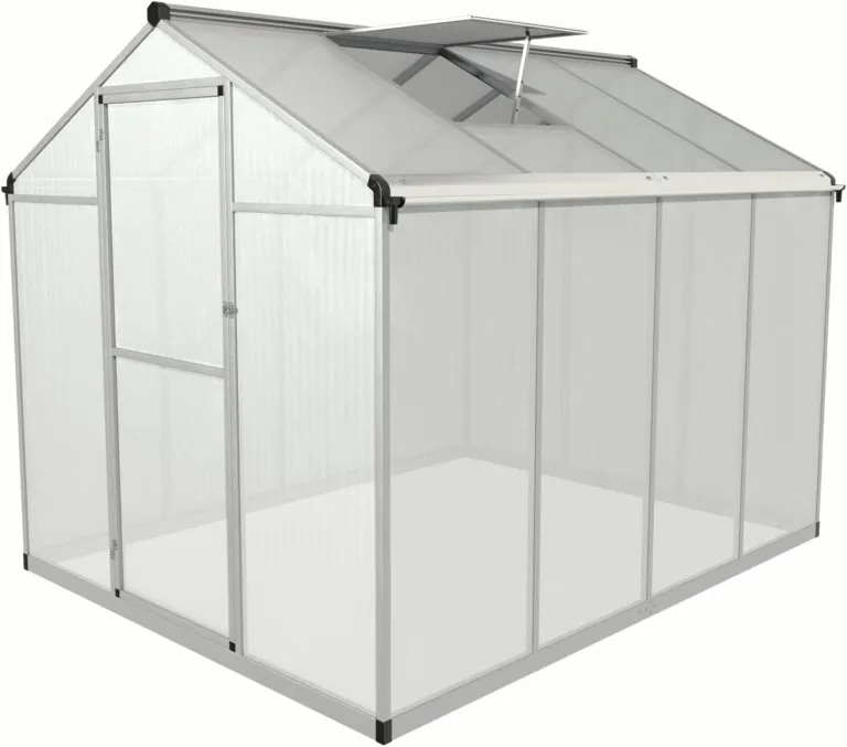 Aluminium Gewächshaus für den Garten 4,5m² inklusive 242 x 190cm Fundament vielseitig nutzbar als Treibhaus,Frühbeet Aufzucht,Tomatenhaus und Pflanzenhaus – Bild 1