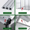 Aluminium Gewächshaus für den Garten 4,5m² inklusive 242 x 190cm Fundament vielseitig nutzbar als Treibhaus,Frühbeet Aufzucht,Tomatenhaus und Pflanzenhaus - Thumbnail 8