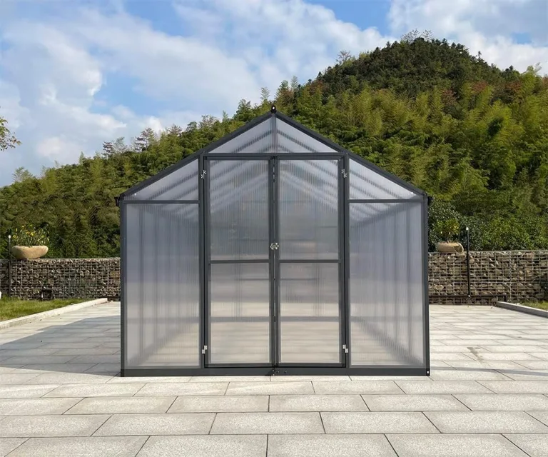 Aluminium Gewächshaus für den Garten 8,23m² inklusive 238 x 361cm Fundament Doppeltür vielseitig nutzbar als Treibhaus,Frühbeet Aufzucht,Tomatenhaus und Pflanzenhaus – Bild 4