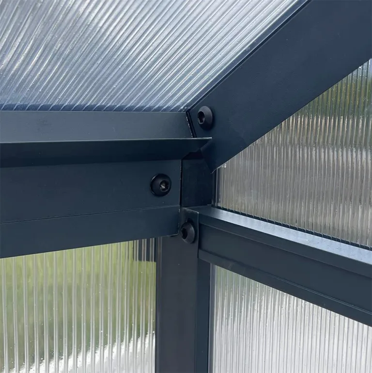 Aluminium Gewächshaus für den Garten 8,23m² inklusive 238 x 361cm Fundament Doppeltür vielseitig nutzbar als Treibhaus,Frühbeet Aufzucht,Tomatenhaus und Pflanzenhaus – Bild 6
