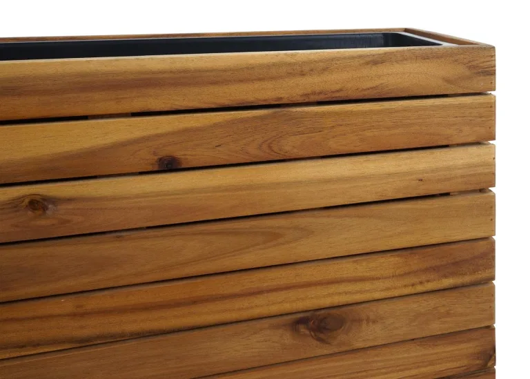 Pflanzkasten HWC-L21AM, Hochbeet Pflanzkübel Blumentopf, eckig 77x63x23cm Outdoor Akazie Holz FSC®-Zertifiziert, braun – Bild 5