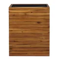 Pflanzkasten HWC-L21AM, Hochbeet Pflanzkübel Blumentopf, eckig 77x63x23cm Outdoor Akazie Holz FSC®-Zertifiziert, braun - Thumbnail 6