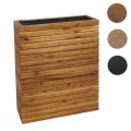 Pflanzkasten HWC-L21AM, Hochbeet Pflanzkübel Blumentopf, eckig 77x63x23cm Outdoor Akazie Holz FSC®-Zertifiziert, braun - Thumbnail 7