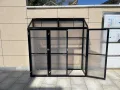 Tomatenhaus Anlehngewächshaus Aufzuchtschrank Treibhaus Frühbeet Pflanzenhaus Aluminium Beistell-Gewächshaus klein mit Rückwand 180x55X190 cm(Schwarz) - Thumbnail 4