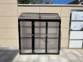 Tomatenhaus Anlehngewächshaus Aufzuchtschrank Treibhaus Frühbeet Pflanzenhaus Aluminium Beistell-Gewächshaus klein mit Rückwand 180x55X190 cm(Schwarz) - Thumbnail 3