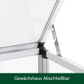 Alu Frühbeet lichtdurchlässig Frühbeetkasten Mini Gewächshaus Treibhaus UV Schutz Pflanzbeet 77x58x30cm Einzeldach Silbern - Thumbnail 6