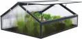 Alu Mini-Gewächshaus Frühbeet lichtdurchlässig Tomatenhaus Pflanzenhaus Treibhaus Pflanzbeet 117x97X53cm (Schwarz) - Thumbnail 1