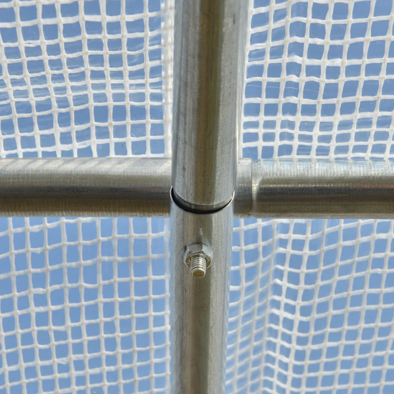 Outsunny Foliengewächshaus, 2,95 x 2 x 2 m Tunnel-Gewächshaus, Treibhaus mit aufrollbarem Fenster, UV-Schutz, Winddichtes Tomatenhaus, für Garten, Balkon, Stahl, Weiß – Bild 8