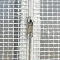 Outsunny Foliengewächshaus, 2,95 x 2 x 2 m Tunnel-Gewächshaus, Treibhaus mit aufrollbarem Fenster, UV-Schutz, Winddichtes Tomatenhaus, für Garten, Balkon, Stahl, Weiß - Thumbnail 9