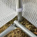 Outsunny Gewächshaus Foliengewächshaus mit UV-Schutz, 3,97 x 3 x 2 m Tomatenhaus mit Seitentür, Winddichtes Folientunnel Gewächshaus für Garten, Balkon, Stahl, Weiß - Thumbnail 8