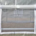 Outsunny Gewächshaus Foliengewächshaus mit UV-Schutz, 3,97 x 3 x 2 m Tomatenhaus mit Seitentür, Winddichtes Folientunnel Gewächshaus für Garten, Balkon, Stahl, Weiß - Thumbnail 9