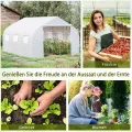 Outsunny Foliengewächshaus, 3,5 x 3 x 3 m Gewächshaus, Tomatenhaus mit UV-Schutz, Mesh-Fenster, Winddichtes Treibhaus für Garten, Balkon, Metall, Weiß - Thumbnail 7