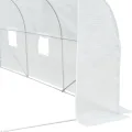 Outsunny Foliengewächshaus, 3,5 x 3 x 3 m Gewächshaus, Tomatenhaus mit UV-Schutz, Mesh-Fenster, Winddichtes Treibhaus für Garten, Balkon, Metall, Weiß - Thumbnail 9