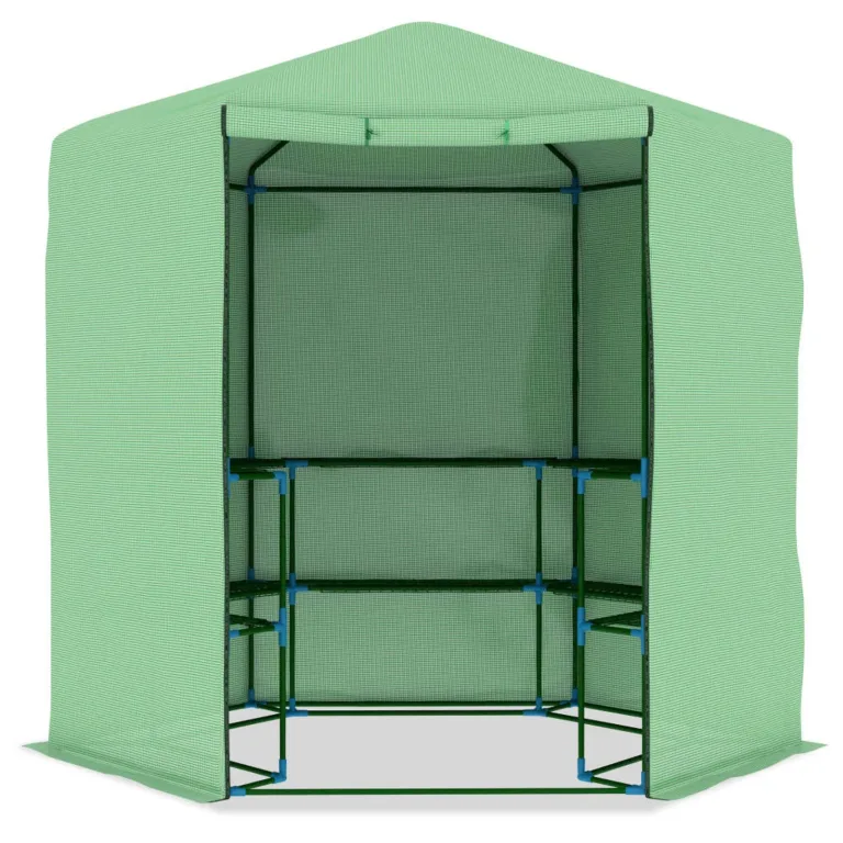 ARKEM Gewächshaus mit Ablagen Stahl 227x223 cm ZimmergewäChshaus GewäChshaus Klein – Bild 8