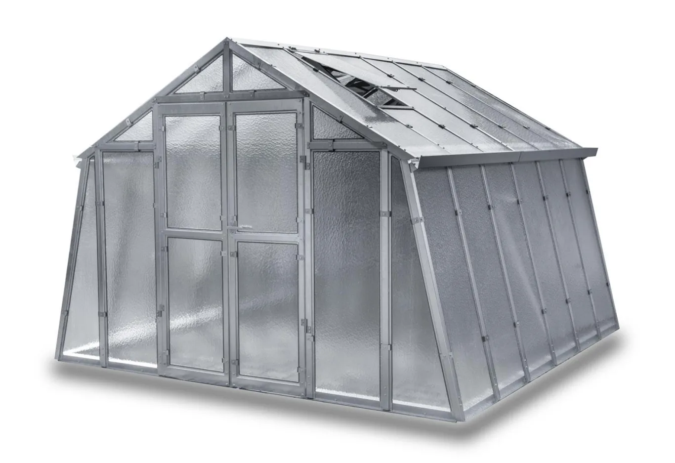 Gewächshaus Landhaus aus feuerverzinkten Stahlblechprofilen und Nörpelglas, Breite 3,03 m x Länge 4,52 m = 13,70 m² - Bild 1