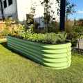 Hochbeet aus Metall 240x60x43 cm - Modulares 9-in-1 Hochbeete-Kit - Rostfreie Hochbeete für Garten aus Premium Zn-Al-Mg Stahl - Min. 20 Jahre Lebensdauer - 43 cm Hoch Gemüsebeet, Salbeigrün - Thumbnail 8