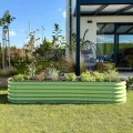 Hochbeet aus Metall 240x60x43 cm - Modulares 9-in-1 Hochbeete-Kit - Rostfreie Hochbeete für Garten aus Premium Zn-Al-Mg Stahl - Min. 20 Jahre Lebensdauer - 43 cm Hoch Gemüsebeet, Salbeigrün - Thumbnail 1