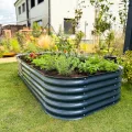 Hochbeet aus Metall 240x60x43 cm - Modulares 9-in-1 Hochbeete-Kit - Rostfreie Hochbeete für Garten aus Premium Zn-Al-Mg Stahl - Min. 20 Jahre Lebensdauer - 43 cm Hoch Gemüsebeet, Anthrazit - Thumbnail 5
