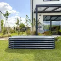 Hochbeet aus Metall 240x60x43 cm - Modulares 9-in-1 Hochbeete-Kit - Rostfreie Hochbeete für Garten aus Premium Zn-Al-Mg Stahl - Min. 20 Jahre Lebensdauer - 43 cm Hoch Gemüsebeet, Anthrazit - Thumbnail 7