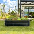 Hochbeet aus Metall 240x60x43 cm - Modulares 9-in-1 Hochbeete-Kit - Rostfreie Hochbeete für Garten aus Premium Zn-Al-Mg Stahl - Min. 20 Jahre Lebensdauer - 43 cm Hoch Gemüsebeet, Anthrazit - Thumbnail 8