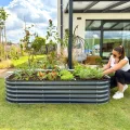 Hochbeet aus Metall 240x60x43 cm - Modulares 9-in-1 Hochbeete-Kit - Rostfreie Hochbeete für Garten aus Premium Zn-Al-Mg Stahl - Min. 20 Jahre Lebensdauer - 43 cm Hoch Gemüsebeet, Anthrazit - Thumbnail 2