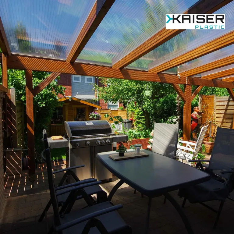 KAISER plastic® 4x Doppelstegplatten Polycarbonat 16/20-98x200 cm (7,84 m²) Klar & UV-beständig - Hohlkammerplatten Xtra Strong - Stegplatten für Dach, Gewächshaus, Carport – Bild 4