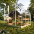 Gewächshaus Cuneo 190x190cm für den Garten, Alu Frühbeet inklusive Fundament, 2 Dachfenster Treibhaus Aufzucht Pflanzenhaus Tomatenhaus 3,7m² UV-Schutz - Thumbnail 2