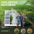 Gewächshaus Cuneo 190x190cm für den Garten, Alu Frühbeet inklusive Fundament, 2 Dachfenster Treibhaus Aufzucht Pflanzenhaus Tomatenhaus 3,7m² UV-Schutz - Thumbnail 3